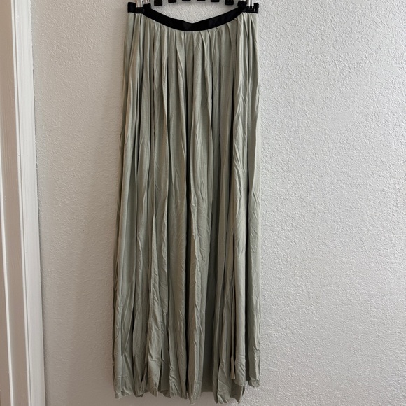 Ecote Seafoam Green Double High Slit Maxi Skirt Sz 4 - Picture 3 of 8